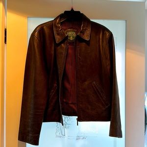 Green Fields Dark Brown shafmaster leather co. jacket